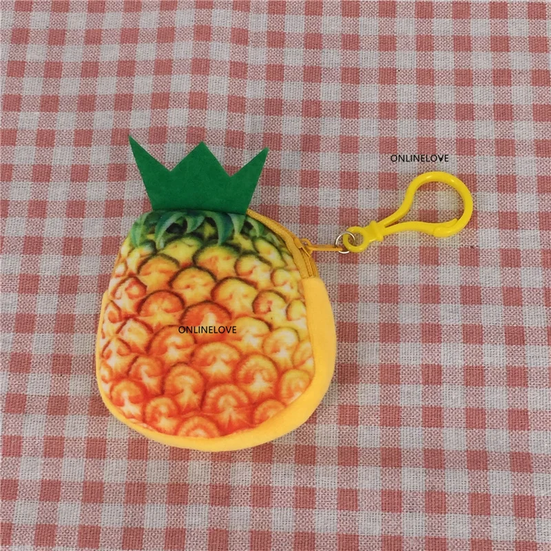 Плюшевая сумка с изображением фруктов ананасов 8 см 11 искусственная карманная
