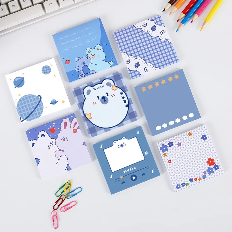 

50 sheets Bear Memo Pad Planet Tearable leave a message Note paper Sticky Notepad Portable Cartoons Cute stationery 02228