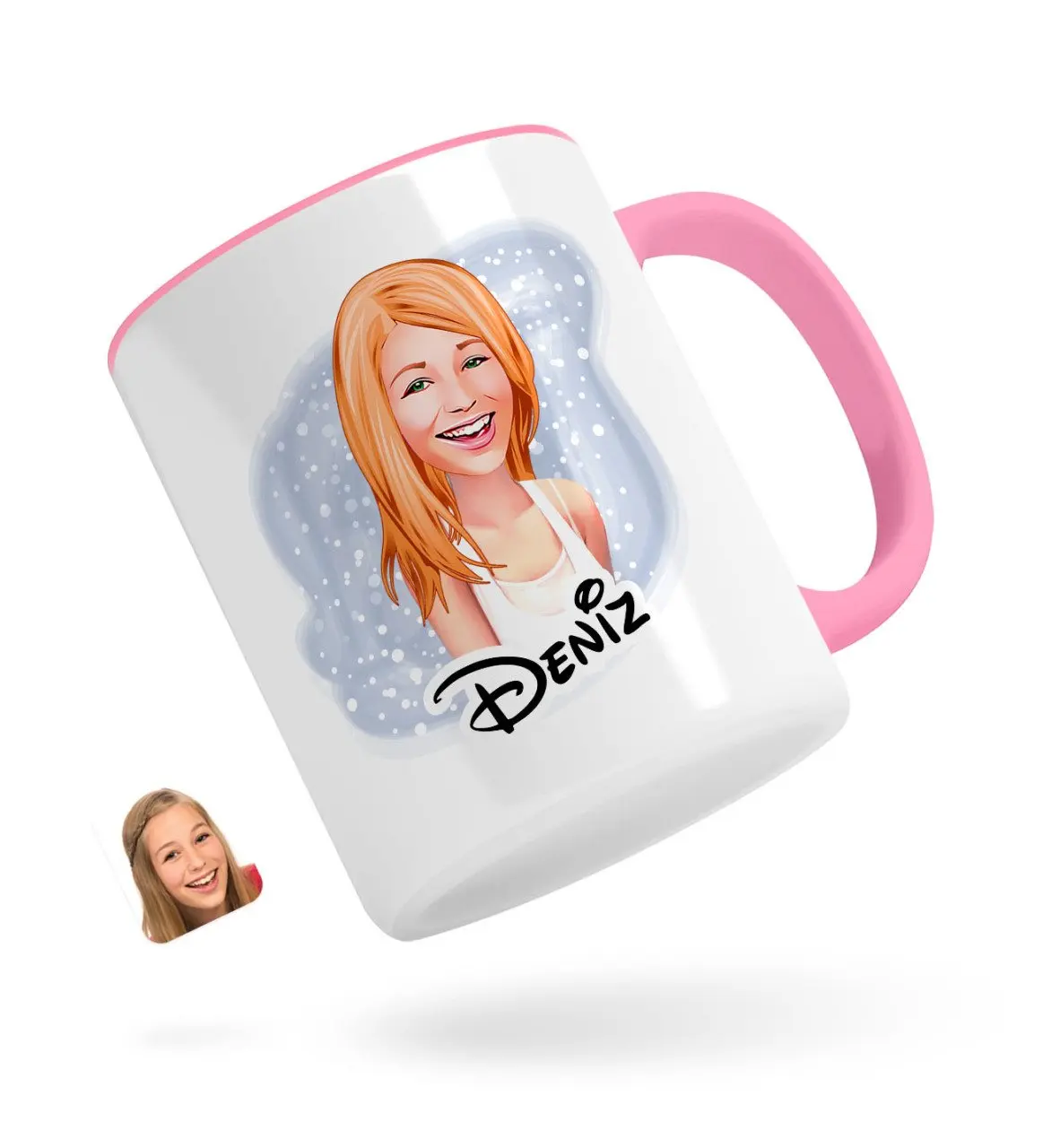 

Персонализированные Для женщин с карикатурой розовый кружка Bardak-37