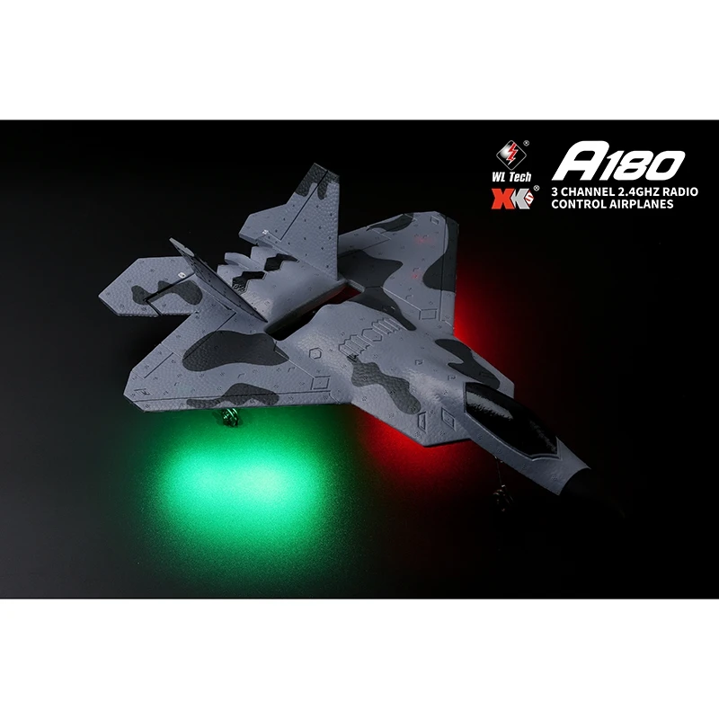 

WLTOYS 2.4G Glider Plane Brushless Motor A180 F22 Three Channel Camera 3D/6G Gyroscope Fixed Wing Glider RC Aircraft