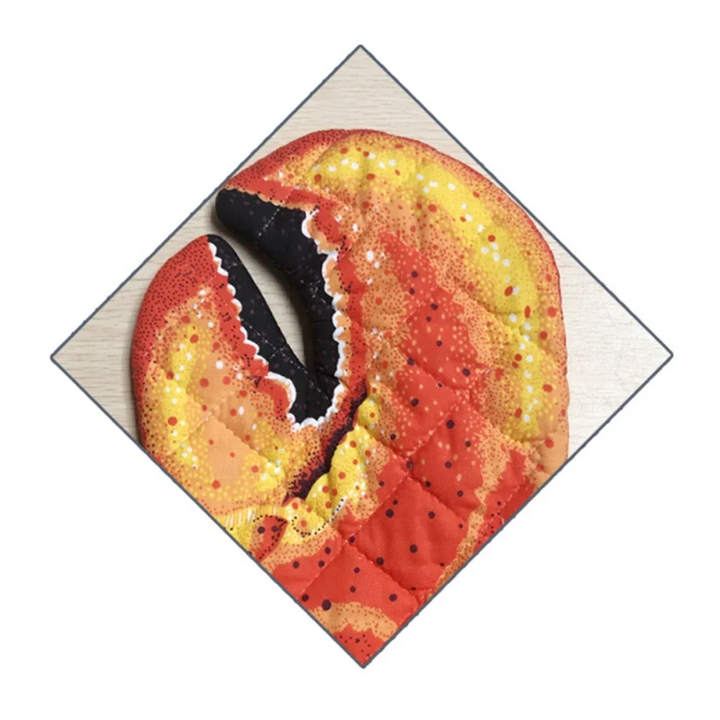 Перчатки для выпечки кухонные варежки с карабином стеганые хлопковые