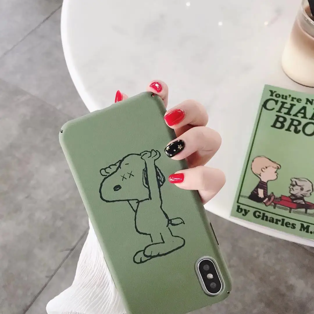 Japan cute cartoon Charlie Brown friend puppy phone case for iphone Xs MAX XR X 6 6s 7 8 plus peanut Funny pattern hard coque |