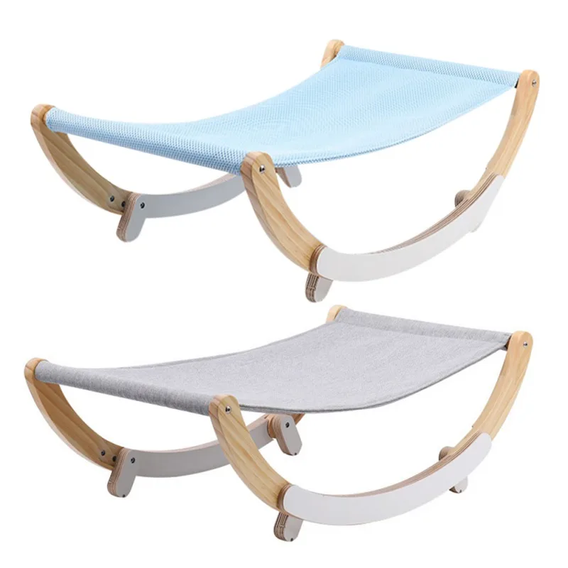 

Solid Wood Cat Hammock,Pet Bed,2-in-1 Cradle And Hammock,Cat Hammock With Durable Wooden Frame,Cat Furniture Removable Cover #