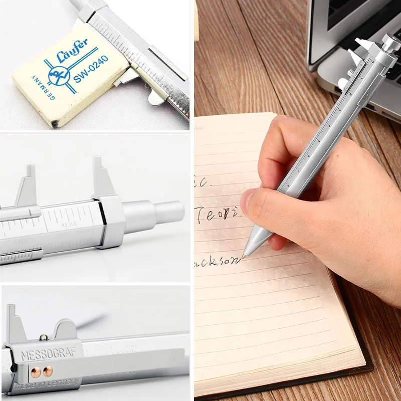 

5PC Ballpoint Pen 0.5mm Vernier Calipers Multifunctional Stationery School Writing Gel Ink Pen For Students Christmas Gifts
