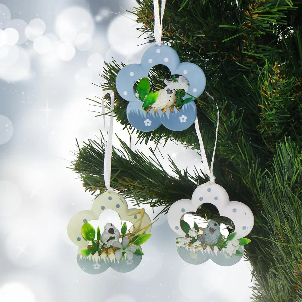 

6 Pieces 6cm Hanging Bird Decoration Trinket Polyresin Decor