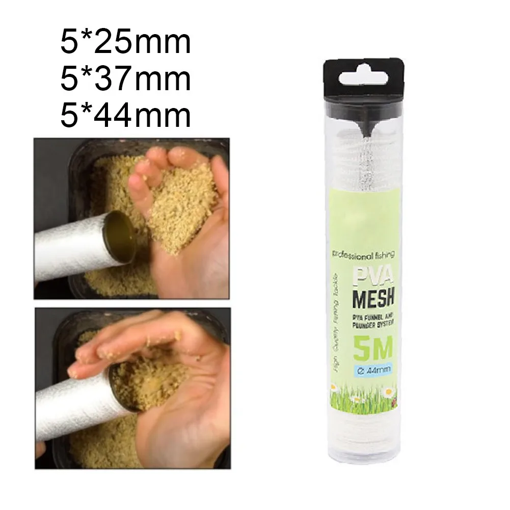 

5m PVA Fishing Mesh With Free Plunger For Carp 5m Fishing Water Soluble Nest Net Bait Mesh For Maggots Pellets Whole Particle