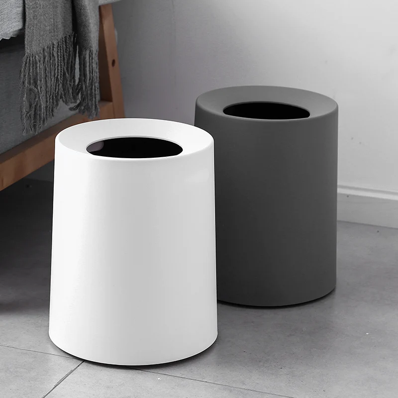 

Double-layer 13*15.5*14.5cm Trash Can Waste Bins Car Round Garbage Can Plastic Kitchen Storage Bucket Home Cleaning Accessories