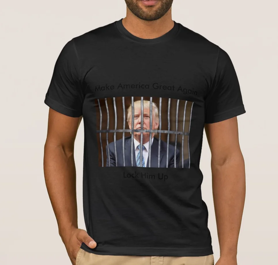 Толстовки с надписью Make America Great Again запереть его Для мужчин футболки рисунками из