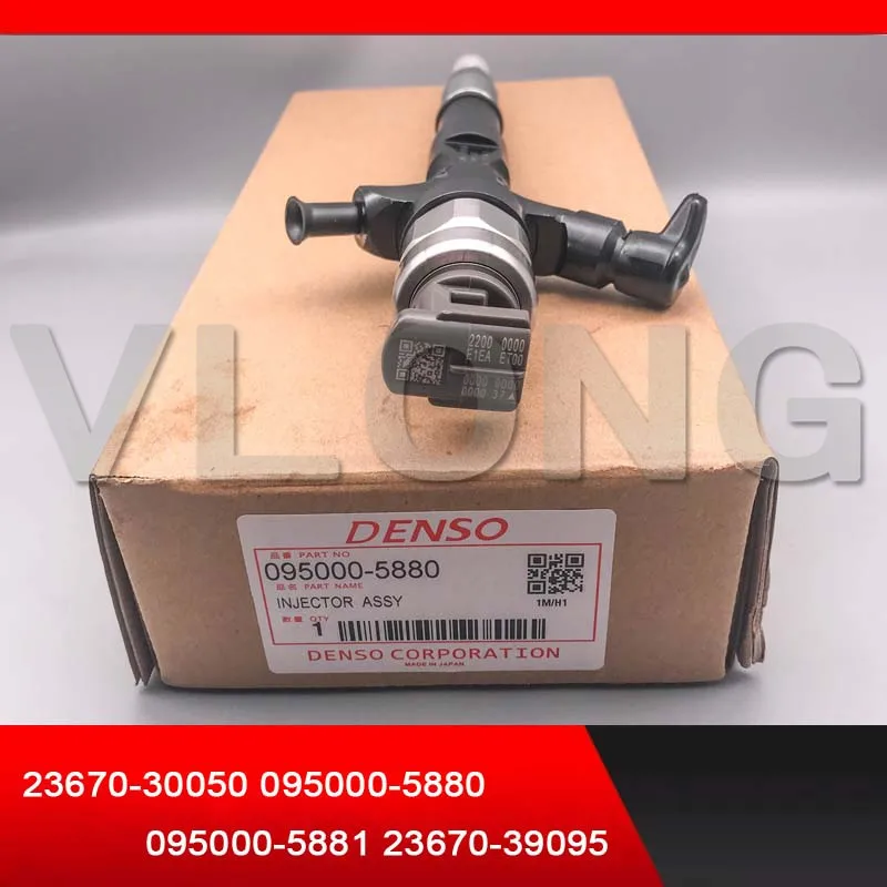 Подлинный COMMON RAIL дизельный инжектор для DE-NSO TOYOTA 2KD-FTV HIACE TURBO 23670-30050 095000-5880 095000-5881 23670-39095