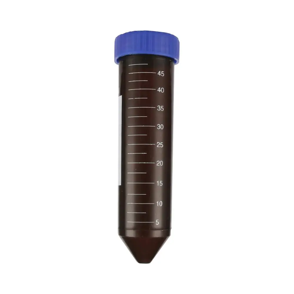 

10 Pcs 50ml Plastic Brown Centrifuge Test Tube with Scale Line Screw Cap Cone Bottom Laboratory Analysis Sample Container