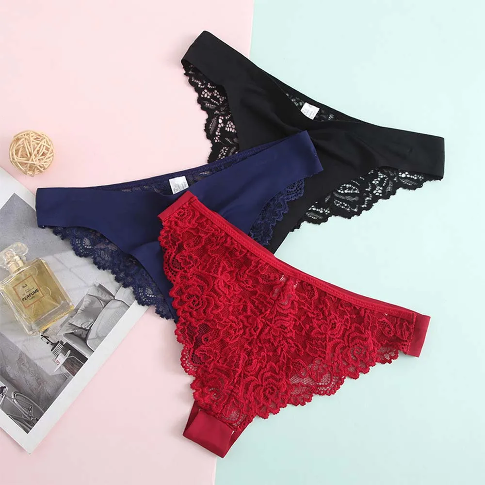 

Sexy Transparent Girls Lace Women Ice Silk Lingerie G String Briefs Women Panties