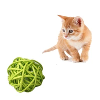 pet products kitten toy colorful sepak takraw teeth chewing pet interactive training toy handmade toy ball cat dog supplies