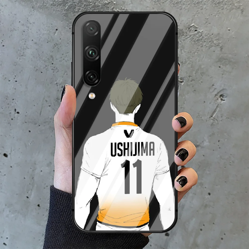 

Haikyuu!! Phone Tempered Glass Case Cover For huawei honor 7 8 9 10 20 A X S lite i pro Pretty Black Painting
