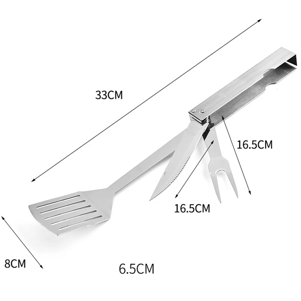 

1Pc Multifunctional 3 in 1Kitchen Gadget Multifunctioanal Steak Spatula Shovel Pancakes Steak Shovel Silver
