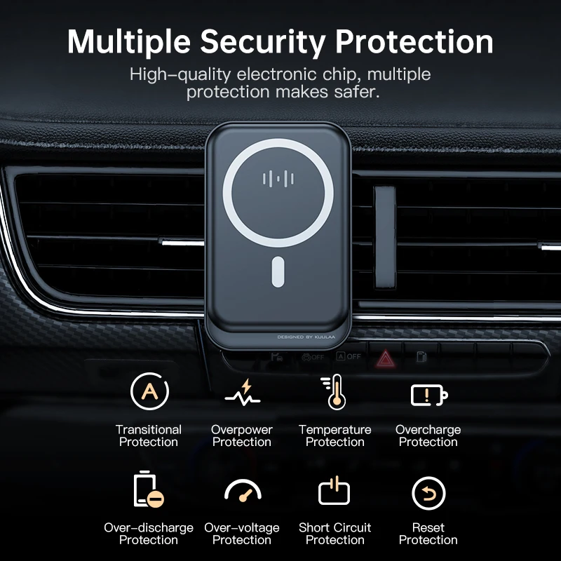 kuulaa 15w qi magnetic wireless car charger phone holder for iphone 13 12 pro max universal wireless charging car phone holder free global shipping