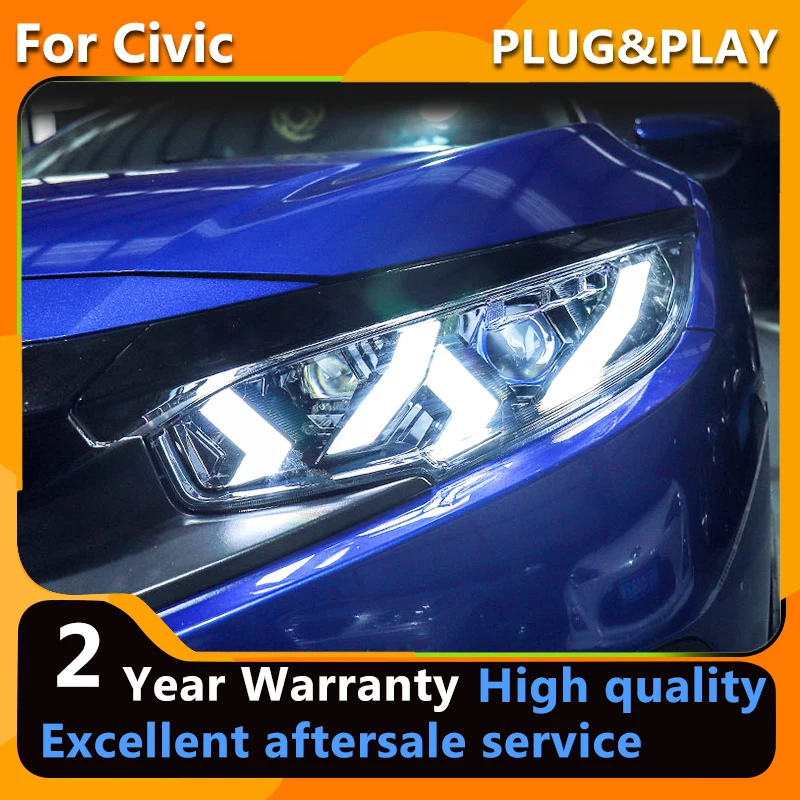 

YCYON для Honda Civic фары 2016-2020 Новинка Civic X светодиодные фары ДХО анимация светодиодный Дальний свет ближний свет аксессуары