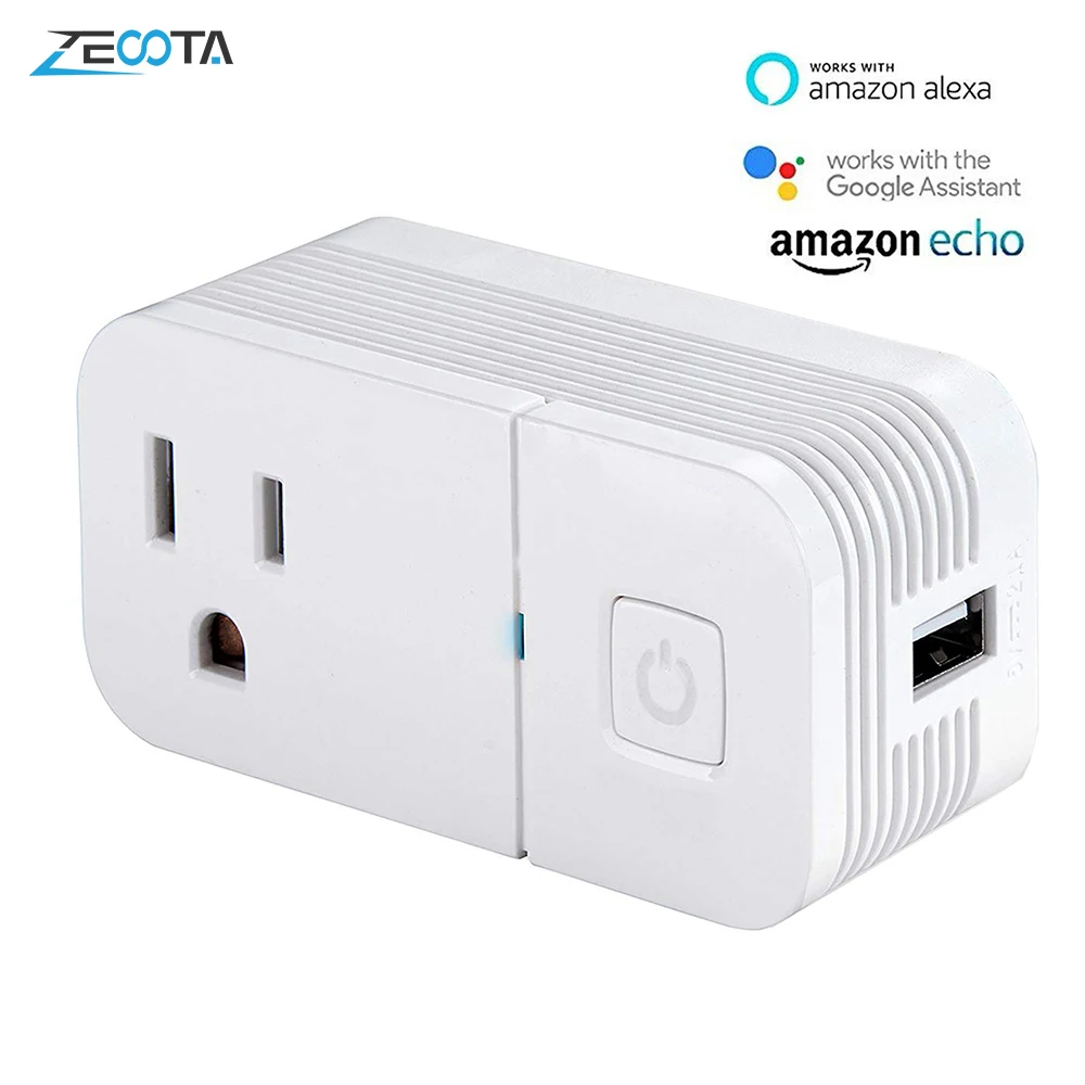 Wifi смарт Мощность Plug электрической розетки с USB Зарядное устройство нами мини