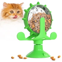 cat treat toy cat toys interactive 360 degrees rotating windmill pet food treat dispenser funny suction cup base dog feeders