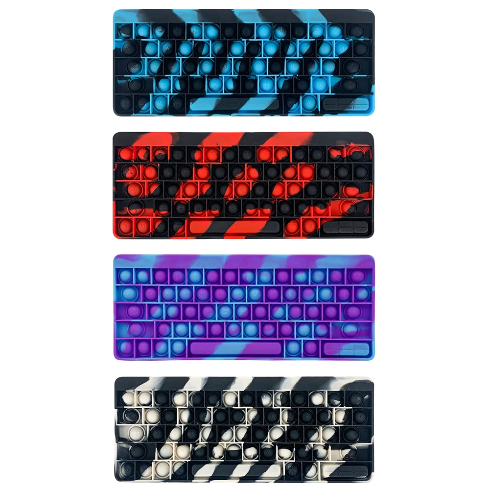 

Mixed Letters Keyboard Fidget Toys Silicone Push Bubble Toys Anti-Stress Set Stress Reliever Squeeze Crafts Adults Children