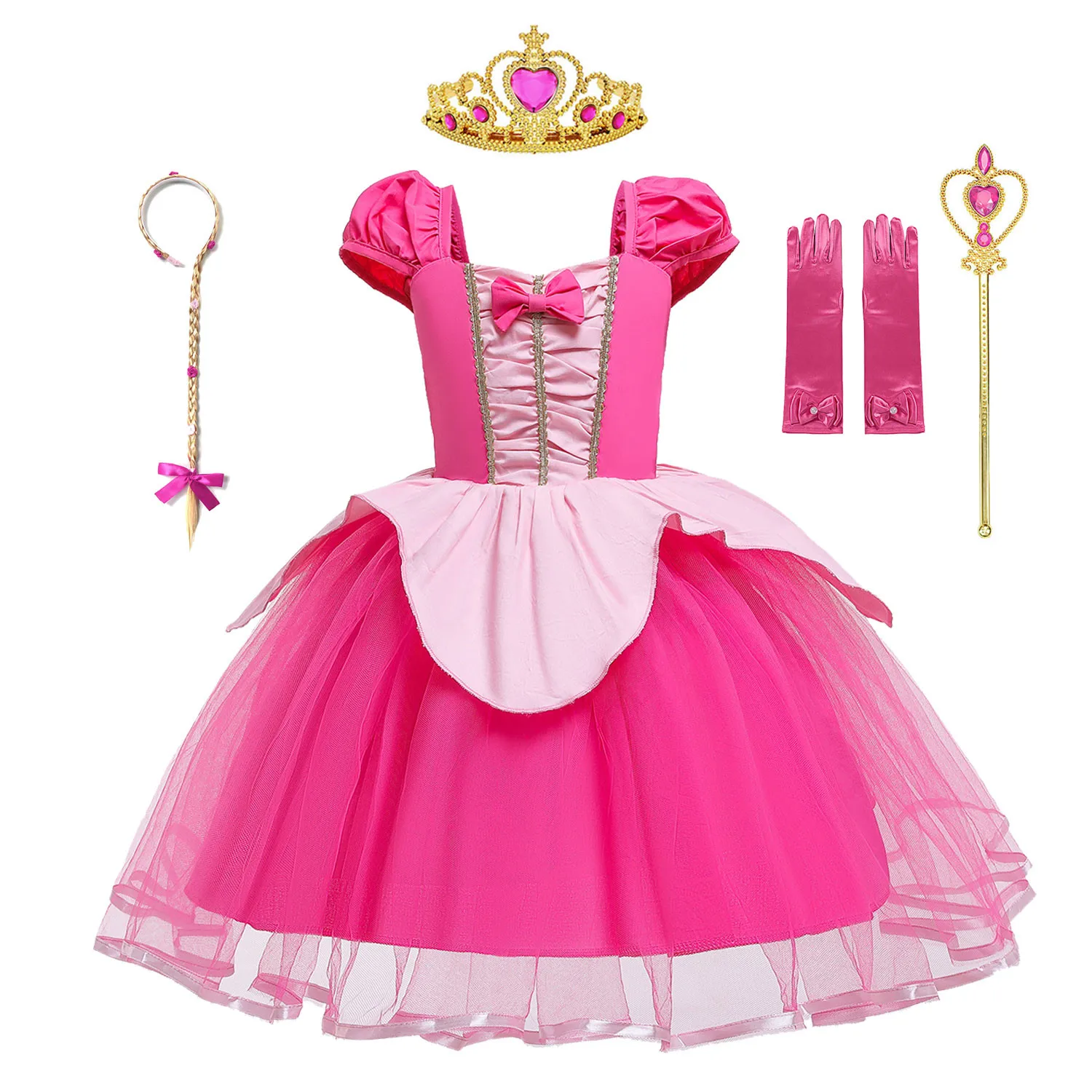 

Girls Aurora Dress Halloween Cosplay Sleeping Beauty Princess Dresses Kids Gorgeous Christmas Gift Fancy Birthday Party Outfits