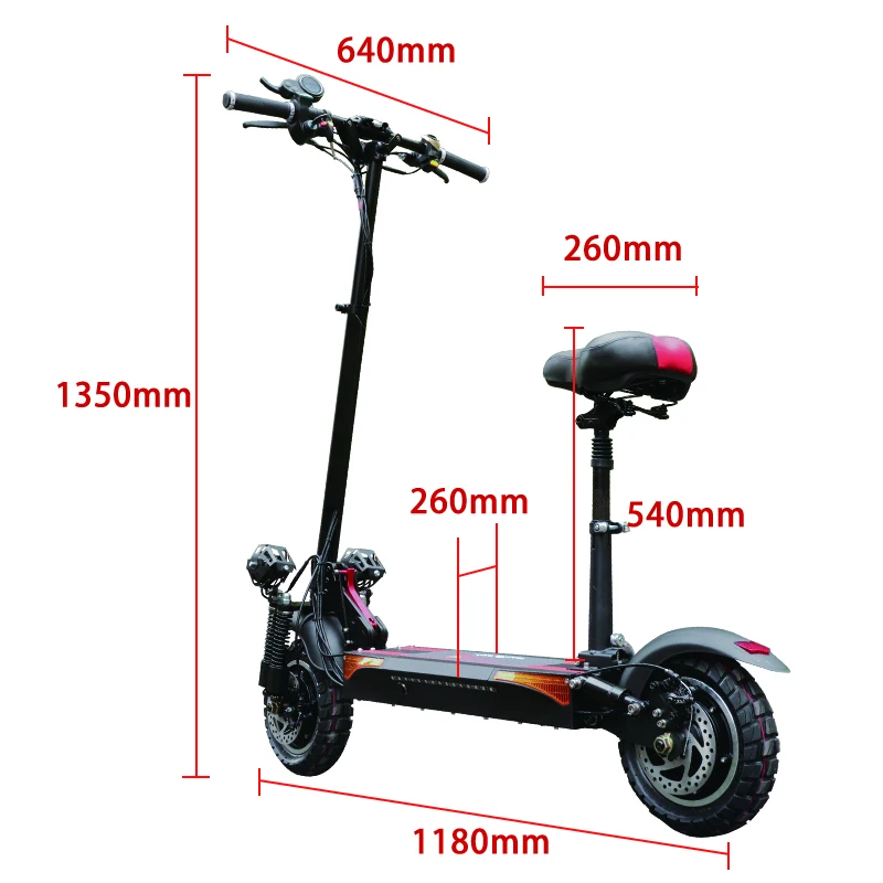 

Electric Scooter Adults 2000W 48V New E-Scooter Max Distance 100KM with Battery 10inch Street Tire Hoverboard Patinete Electrico