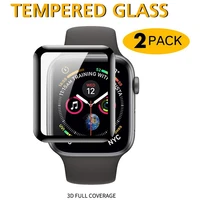 2 pack templered glass for apple watch 44mm iwatch series 5 4 3 2 1 all versions protect 100 the screen 42mm 40mm 38mm all size