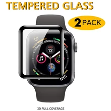 2 Pack templered glass for apple watch 44mm iwatch series 5 4 3 2 1 all versions Protect 100% the screen 42mm 40mm 38mm all size