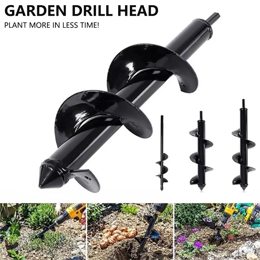 

Garden Tool Auger Spiral Drill Bit Tools Plante Drill Auger Yard Gardening Bedding Planting Hole Loose Soil Replacement