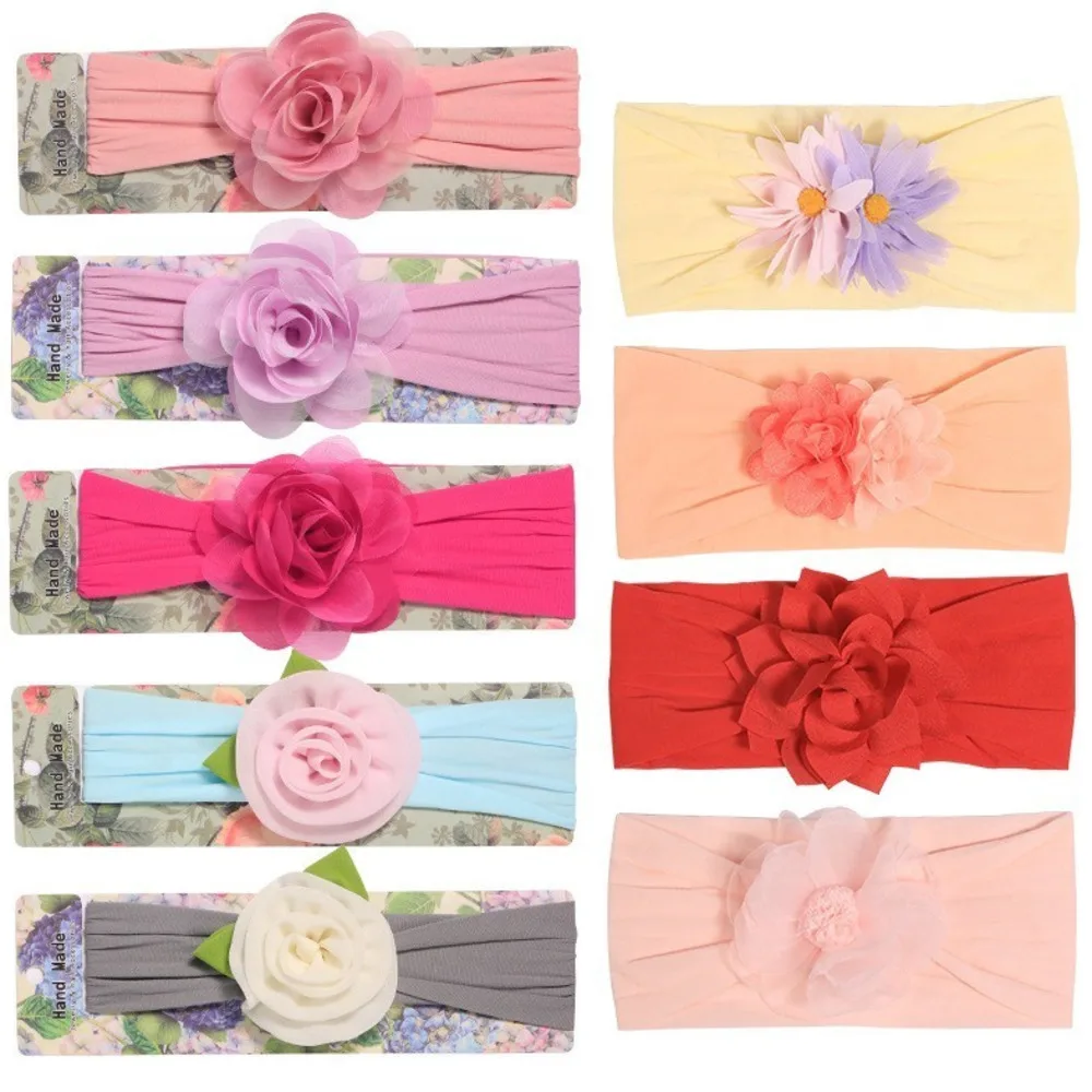 

Soft Hair Bandage Band Headband Bow Turban For Children Newborn Kids Headwear Baby Girl Accessories Rose Flower Rubber Elastic