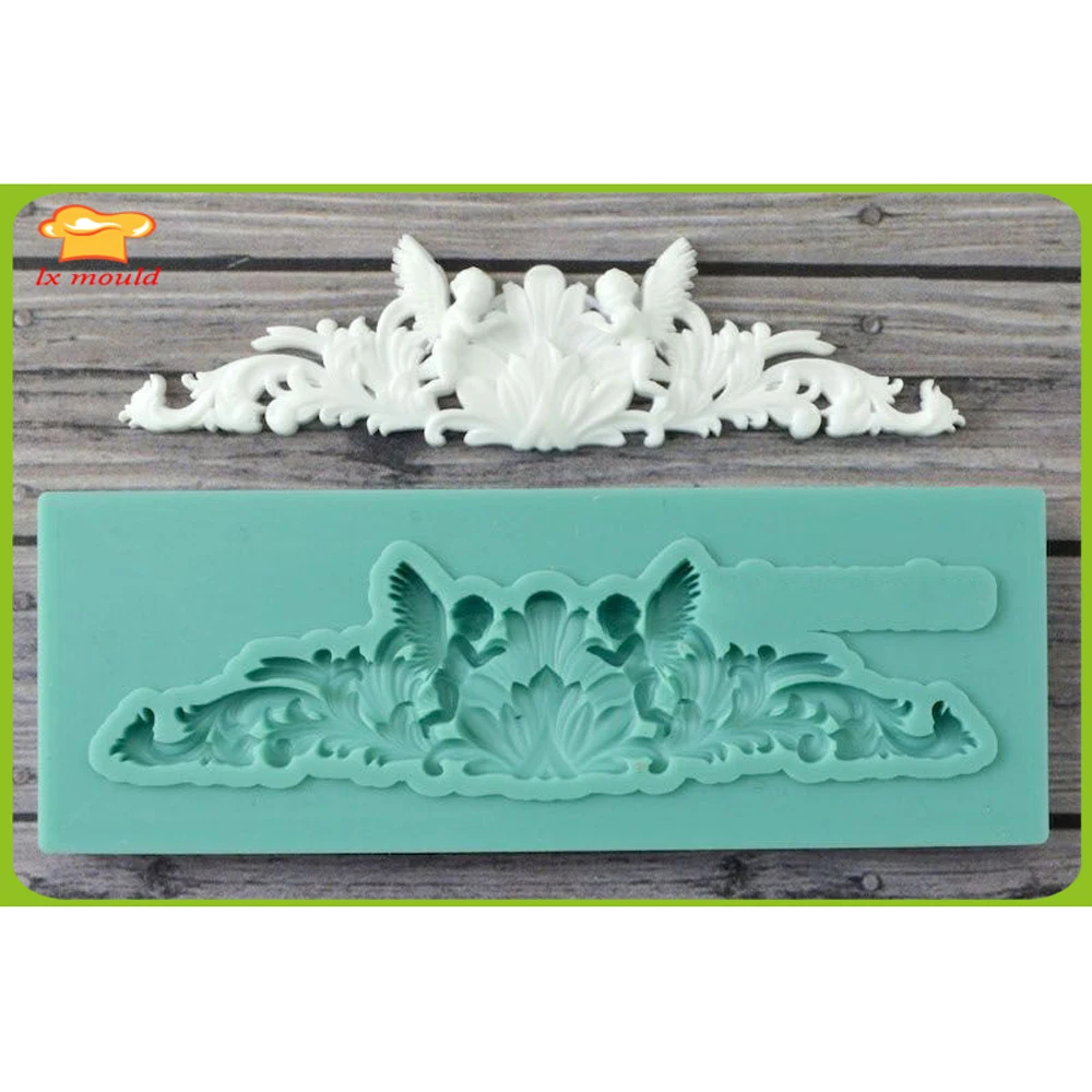 

LXYY Moulds Quality Silicone Molds Angel decorative handicrafts decorative lace fondant cake mold