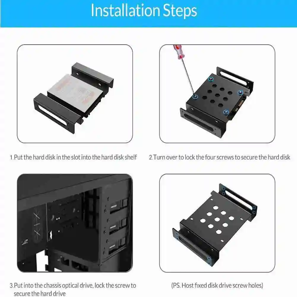 

2.5/3.5 Inch Hard Drive HDD SSD Converter AdapterConversion Frame Bracket Bay Mounting Adapter