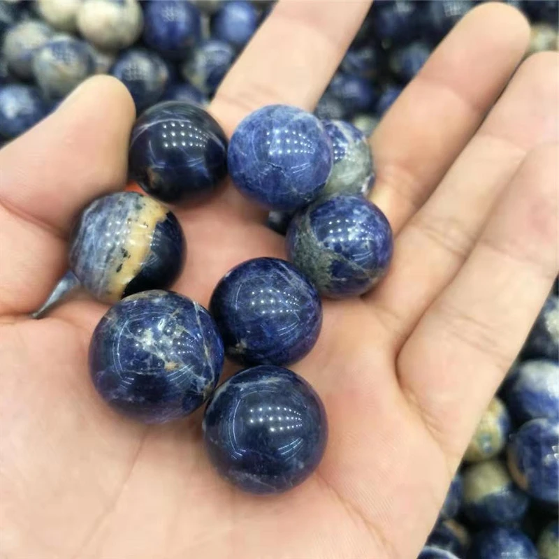 

5 шт., сферические шарики из натурального кварцевого кристалла с синими венами, миниатюрный размер для исцеления Рейки, 20 мм