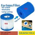 Моющийся многоразовый пенный фильтр для бассейна Intex Type H, губка для фильтровальные тампоны, колонка для многоразового использования, моющаяся биопена