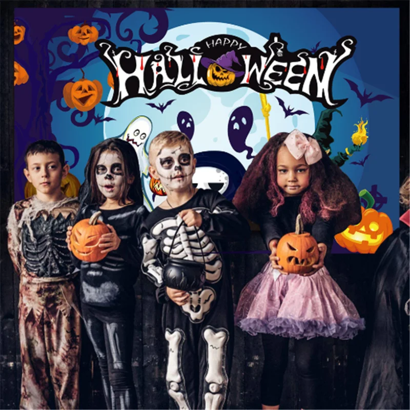 Хэллоуин 180x115 см баннер декорация тыква Череп призрак ужас триллер фон для
