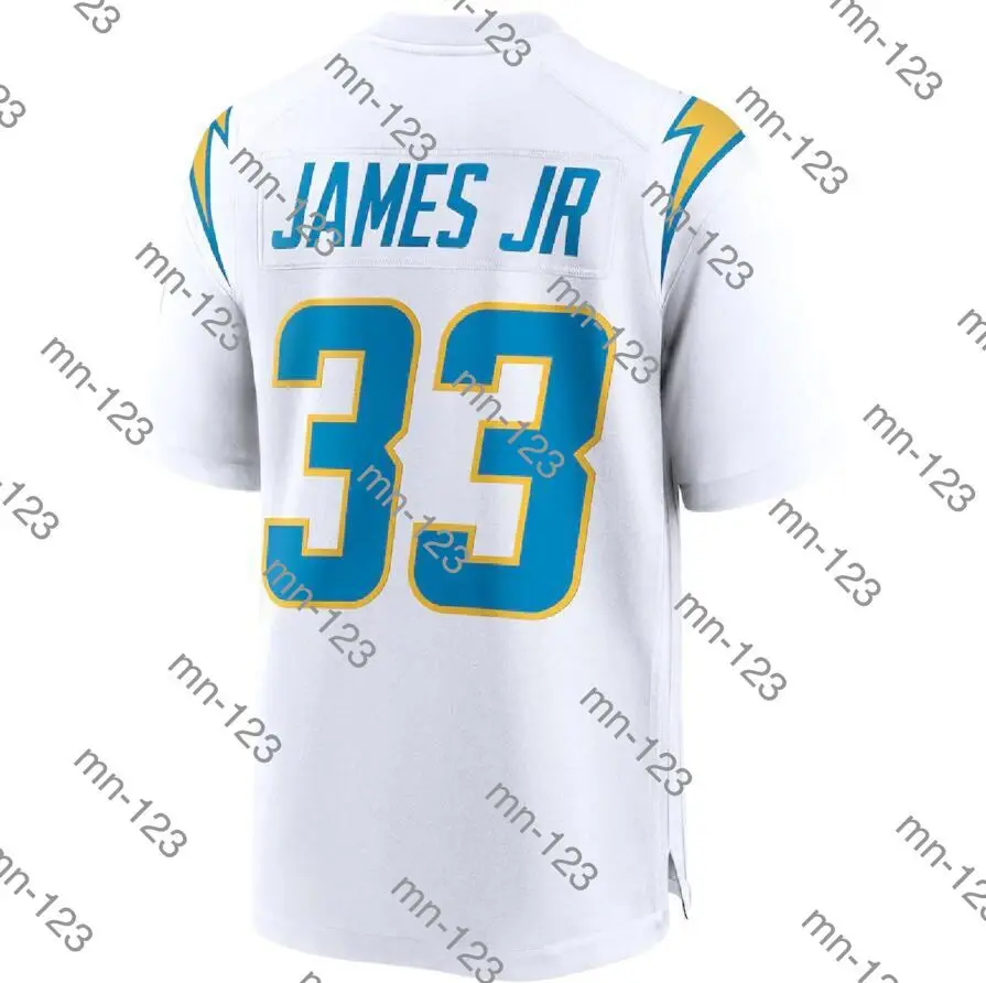 

Вышитая Американская футболка Derwin James Jr. Для мужчин, женщин, детей, молодежная белая футболка Los Angeles