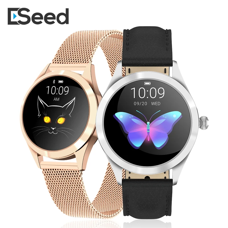 ESEED KW10 Смарт часы для женщин IP68 Водонепроницаемый модный монитор сердечного