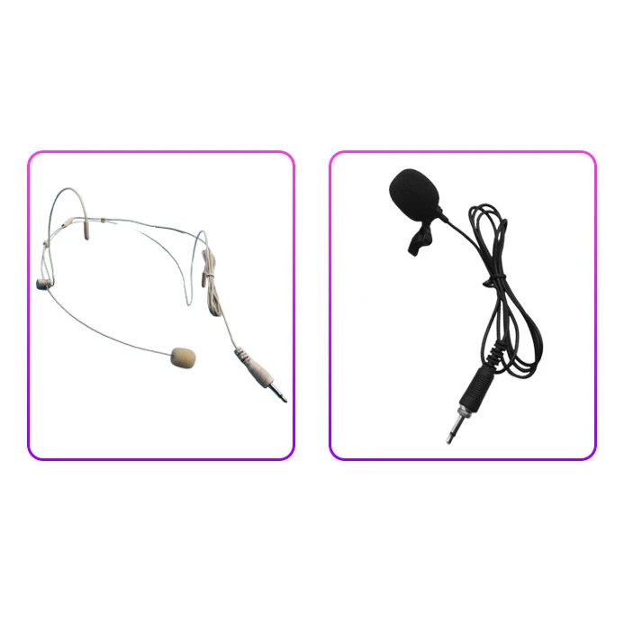 

UHF Wireless Microphone Headset 2 in 1 Lavalier Head-Wear Mic 50M Range Voice Amplifier for Speech Teaching
