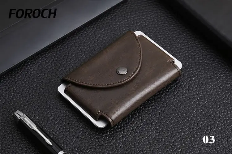 Держатель для кредитных карт, мужской держатель для ID карты 683 RFID кошелек Crazy horse кожаный Противоугонный блокирующий бумажник визитница tarjetero - Цвет: A3