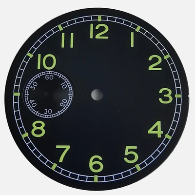 

38.9mm Brass Black Watch Dial for eta 6497 Sea-gull st36 Quality Replacement Watch Face parts