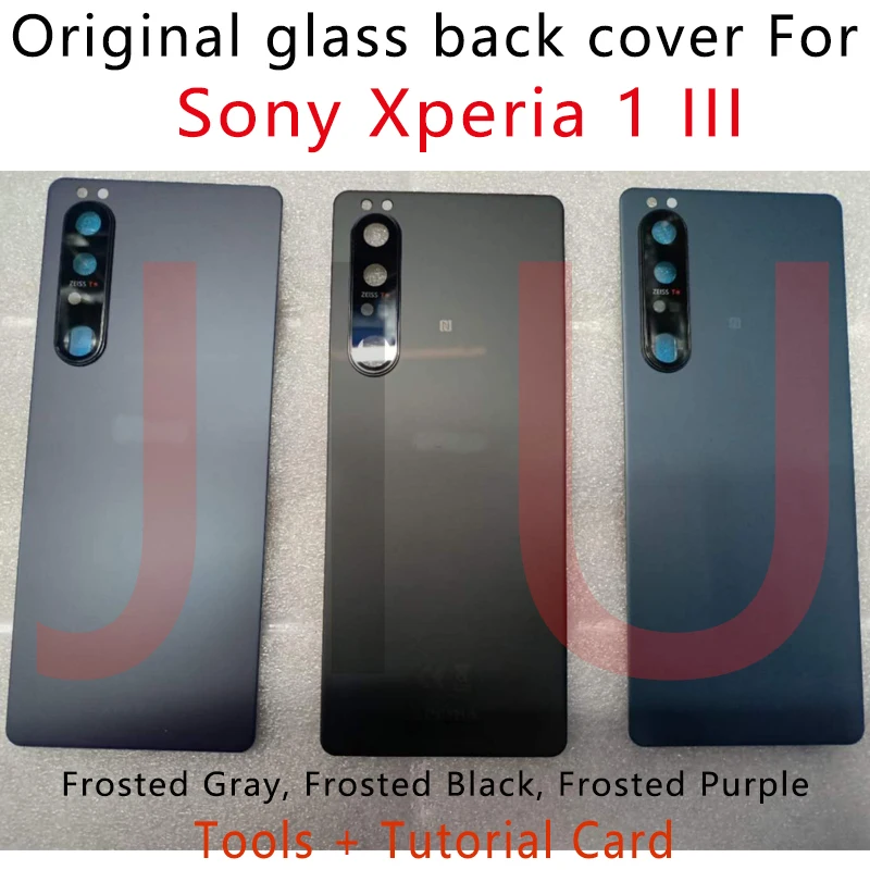 

100% оригинальное стекло для Sony Xperia 1 III X1III задняя крышка батарейного отсека задняя крышка Корпус Запасные части