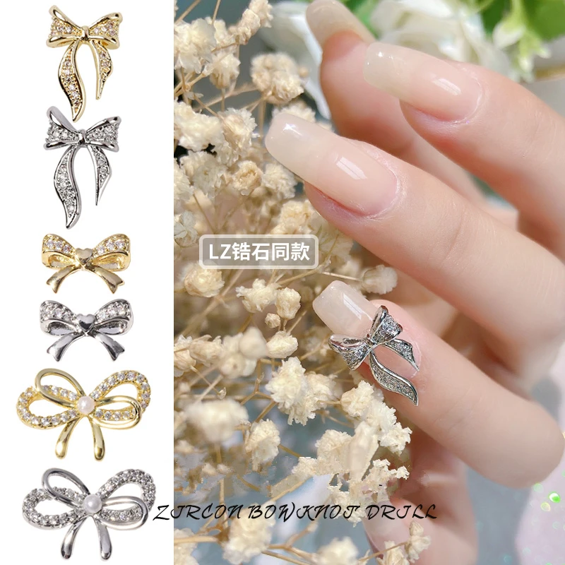 10 шт. бант подвески из сплава циркония 3D нейл арта украшения Роскошные с