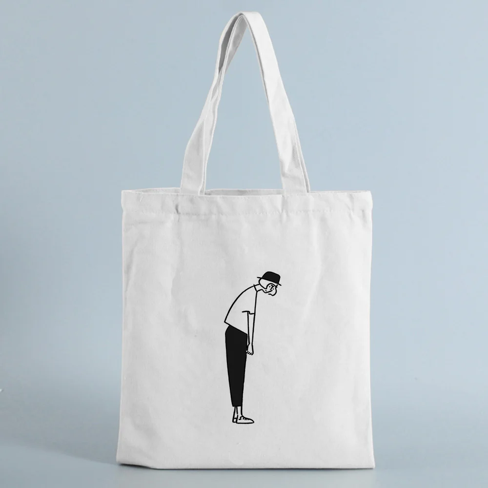 Tote Bag Shopping Bag illustration art Canvas Handbag Text DIY Daily Use Custom Print Logo Eco Reusable Recycle