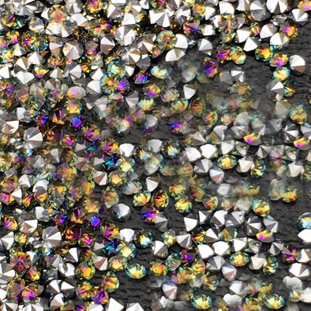 10g/bag 1400pcs 1.3mm Micro Zircon Nail Art Rhinestones Sharp-Bottom Crystal Glass Manicure Decorations Mini | Красота и здоровье