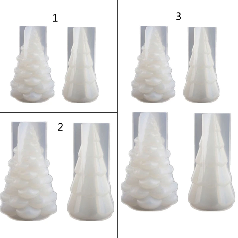 

3D Christmas Tree Silicone Resin Mold Christmas Tree LED Night Lights DIY Molds