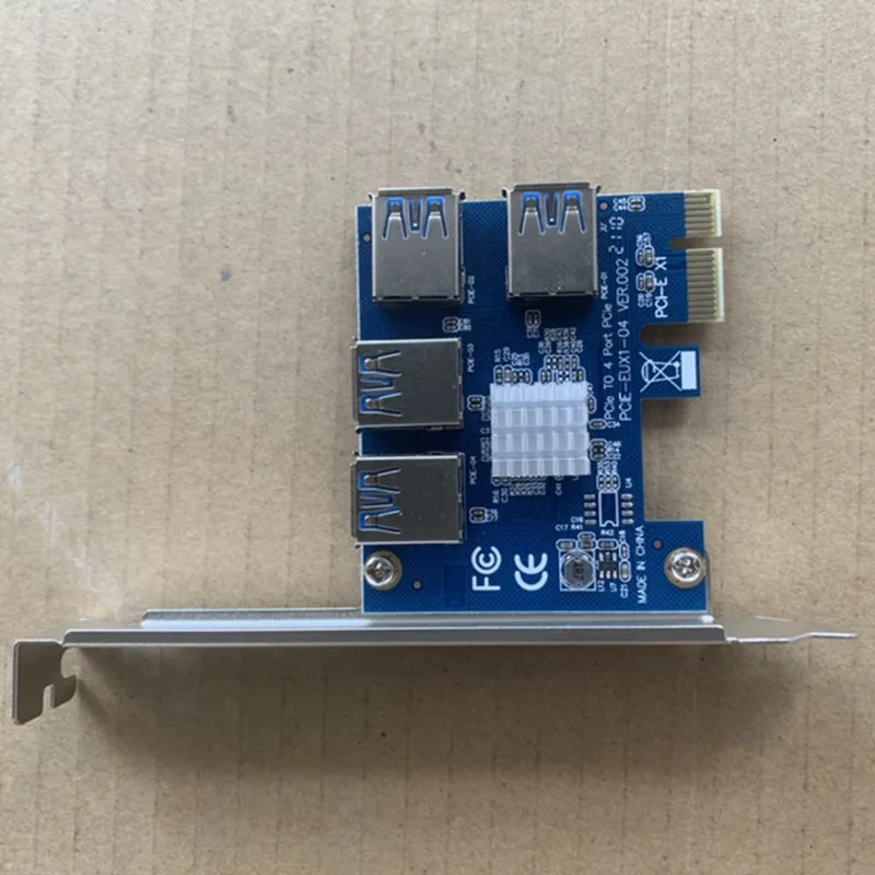 

PCIE PCI-E PCI Express Riser Card 4 Port USB 3.0 Slot Multiplier Hub Adapter For Bitcoin Mining Miner BTC Devices Expansion Card