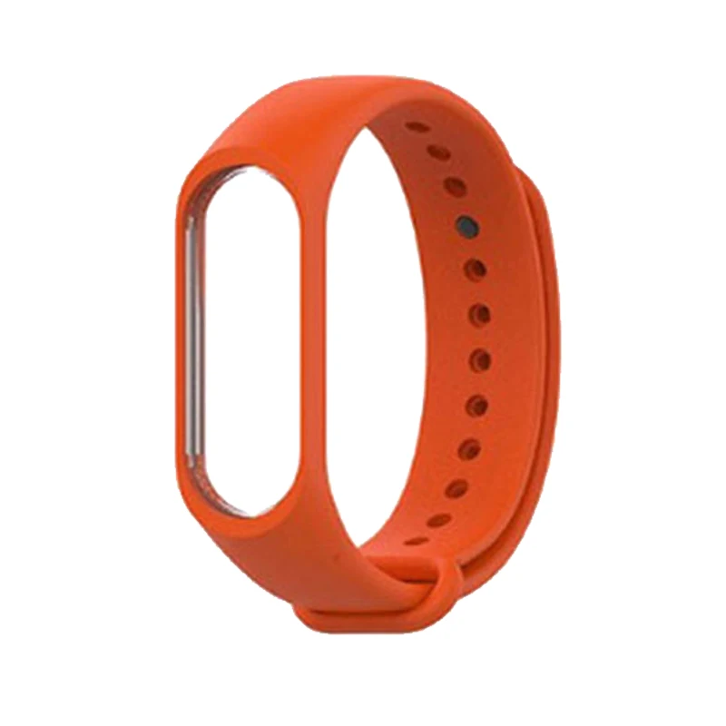 Браслет для mi Band 4 3 спортивный ремешок часы металлический силиконовый ремешок для mi band 3 4 браслет mi band 4 3 ремешок - Цвет: orange