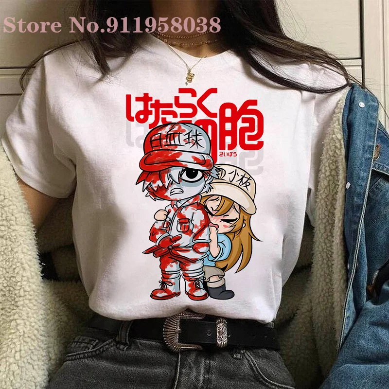 

Harajuku cartoon anime t shirt women Cells At Work Baby graphic print Oversized T-shirt Punk casual top women/man T-Shirts
