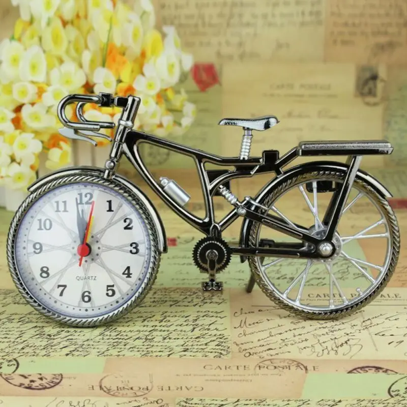 1Pcs Retro Bicycle Clock Design Cool Style Creative Home Office Table Vintage Iron Big Watch Decor Gift Dropshipping | Дом и сад
