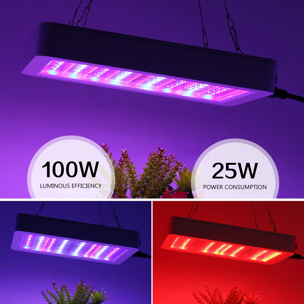 Светодиодный Grow светильник 100W 200W Водонепроницаемый Phytolamp полный спектр 2