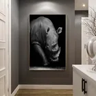 Рисунок на холсте с изображением диких животных, Настенная картина в скандинавском стиле, черно-белый постер для украшения гостиной и дома